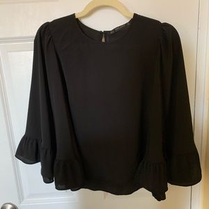 Black Zara ruffle top